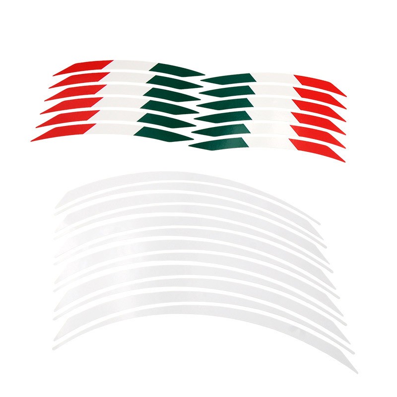 Liserés de jantes LIGHTECH blanc/drapeau Italien Liserés de jantes LIGHTECH blanc/drapeau Italien