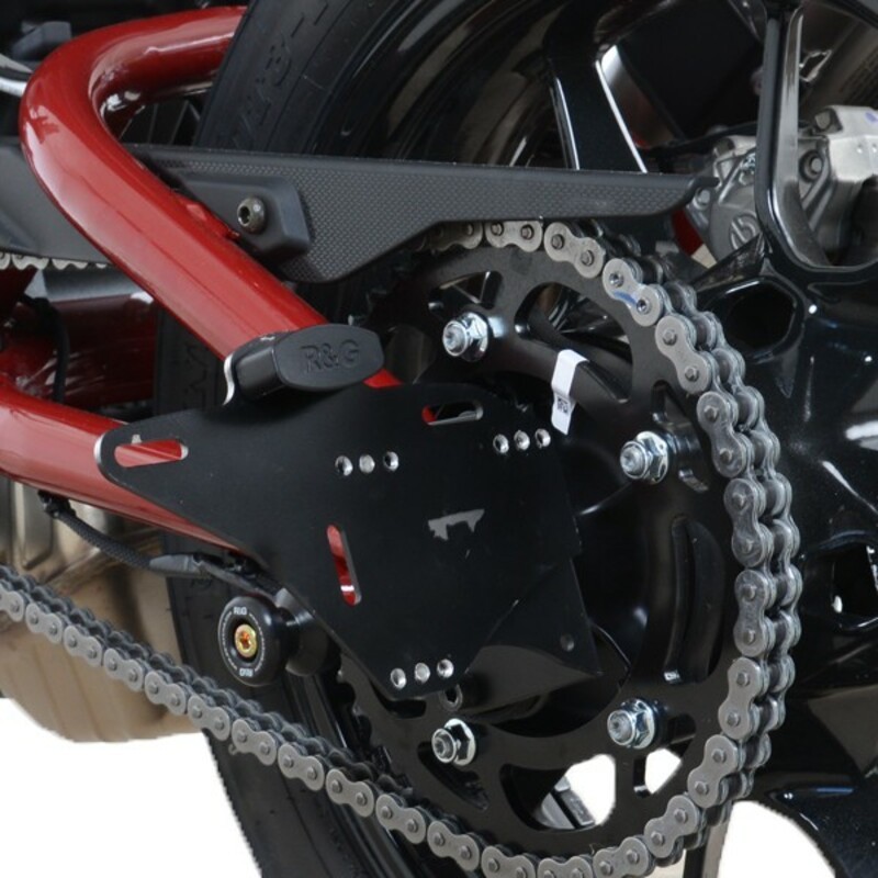 Support de plaque R&G RACING latéral version small noir Indian FTR 1200 Support de plaque R&G RACING latéral version small noir Indian FTR 1200