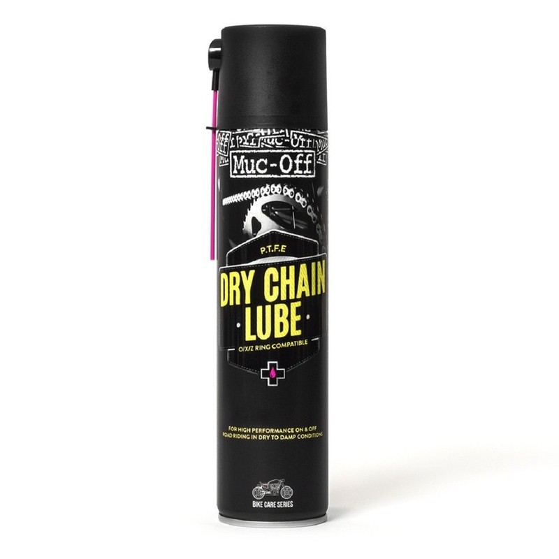 Graisse Chaine Moto MUC-OFF Dry PTFE Chain Lube - Spray 400ml Graisse Chaine Moto MUC-OFF Dry PTFE Chain Lube