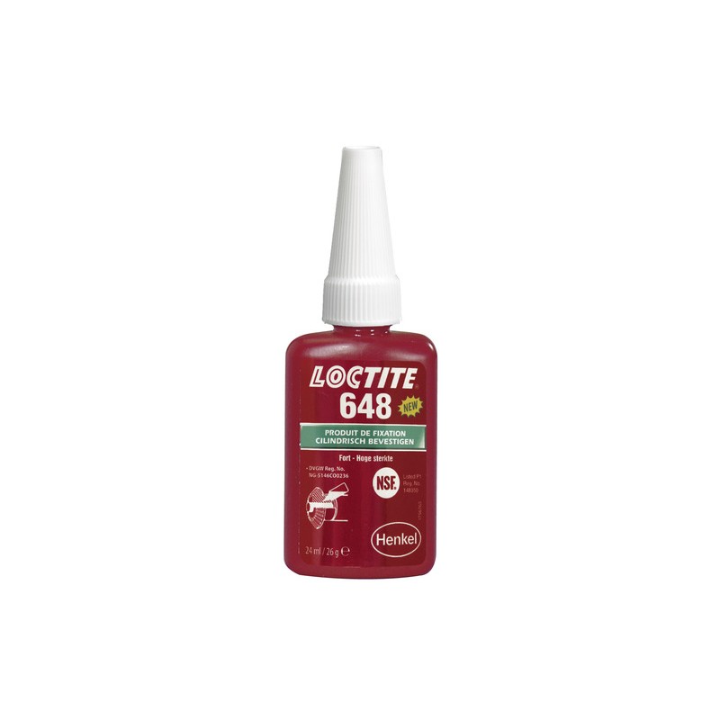 Fixation des emmanchements LOCTITE 648 - flacon 24ml Fixation des emmanchements LOCTITE 648 - flacon 24ml