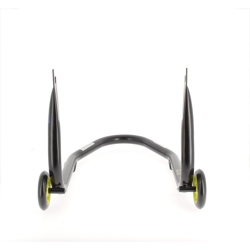 Béquille arrière BIHR Home Track fixe supports en "V" noir mat roues jaune Béquille arrière BIHR Home Track fixe supports en "V" noir mat roues jaune – Image 4