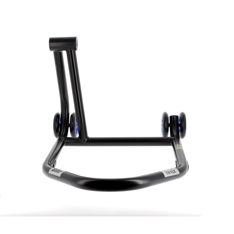 Béquille monobras gauche BIHR Home Track noir mat roues bleu Béquille monobras gauche BIHR Home Track noir mat roues bleu – Image 3