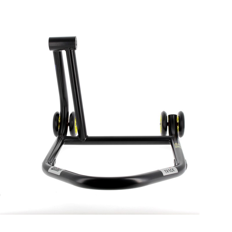 Béquille monobras gauche BIHR Home Track noir mat roues jaune Béquille monobras gauche BIHR Home Track noir mat roues jaune – Image 2