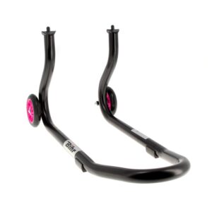 B������quille avant BIHR Home Track fixe noir mat roues rose