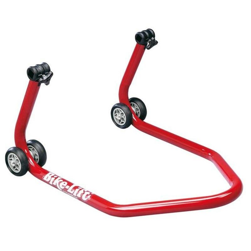 Béquille arrière universelle BIKE LIFT rouge avec supports en "V" B������quille arri������re universelle BIKE LIFT rouge avec supports en "V"