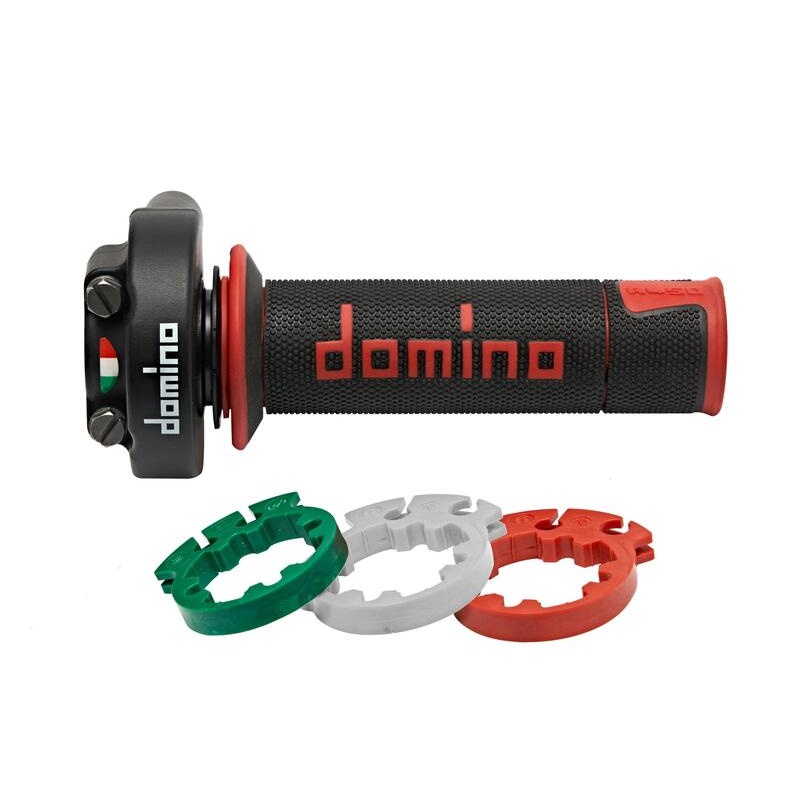 Poignée de gaz DOMINO XM2 Racing avec revêtements A450 - noir/rouge Poign������e de gaz DOMINO XM2 Racing avec rev������tements A450 - noir/rouge