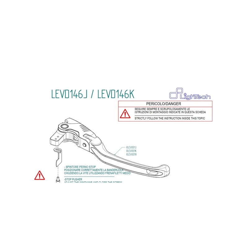Levier de frein LIGHTECH repliable type H Levier de frein LIGHTECH repliable type H
