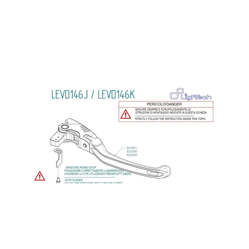 Levier de frein LIGHTECH repliable type J Levier de frein LIGHTECH repliable type J