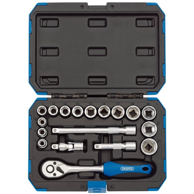 Coffret douilles & cliquet 3/8" DRAPER métrique & pouce 18 pièces Coffret douilles & cliquet 3/8" DRAPER m������trique & pouce 18 pi������ces