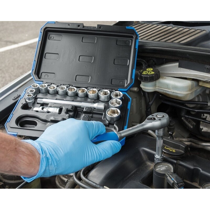 Coffret douilles & cliquet 3/8" DRAPER métrique & pouce 18 pièces Coffret douilles & cliquet 3/8" DRAPER métrique & pouce 18 pièces – Image 3