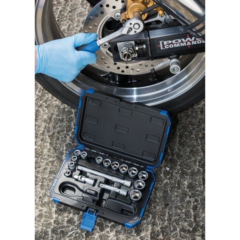 Coffret douilles & cliquet 3/8" DRAPER métrique & pouce 18 pièces Coffret douilles & cliquet 3/8" DRAPER métrique & pouce 18 pièces – Image 4