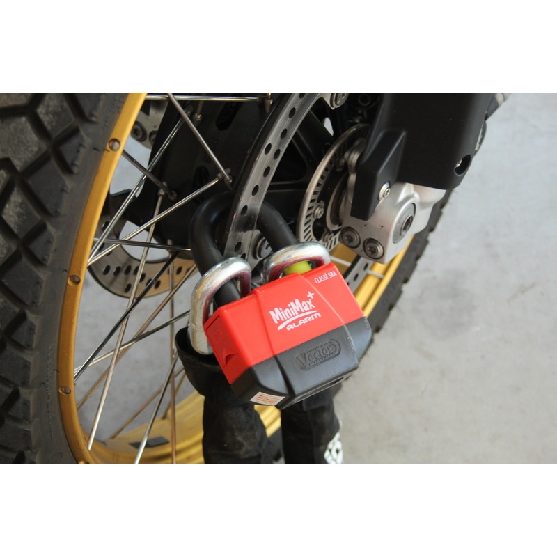 Kit antivol VECTOR Bloque-disque MiniMax Alarm+ Ø16mm + Chaîne Ø13mm / 1,1m Kit antivol VECTOR Bloque-disque MiniMax Alarm+ Ø16mm + Chaîne Ø13mm / 1,1m – Image 2