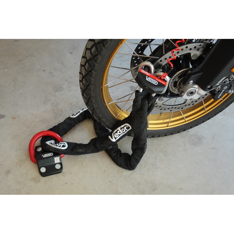 Kit antivol VECTOR Bloque-disque MiniMax+ Ø16mm + Chaîne Ø13mm / 1,3m + Fixation Ø22mm Kit antivol VECTOR Bloque-disque MiniMax+ Ø16mm + Chaîne Ø13mm / 1,3m + Fixation Ø22mm – Image 2