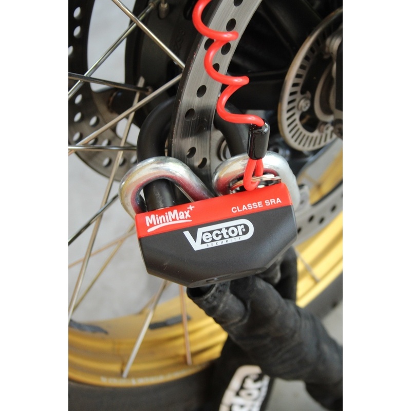 Kit antivol VECTOR Bloque-disque MiniMax+ Ø16mm + Chaîne Ø13mm / 1,3m + Fixation Ø22mm Kit antivol VECTOR Bloque-disque MiniMax+ Ø16mm + Chaîne Ø13mm / 1,3m + Fixation Ø22mm – Image 3
