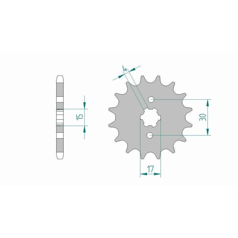 Pignon AFAM acier standard 20107 - 428 Pignon AFAM acier standard 20107 - 428