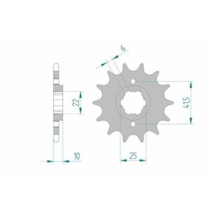 Pignon AFAM acier standard 20508 - 520