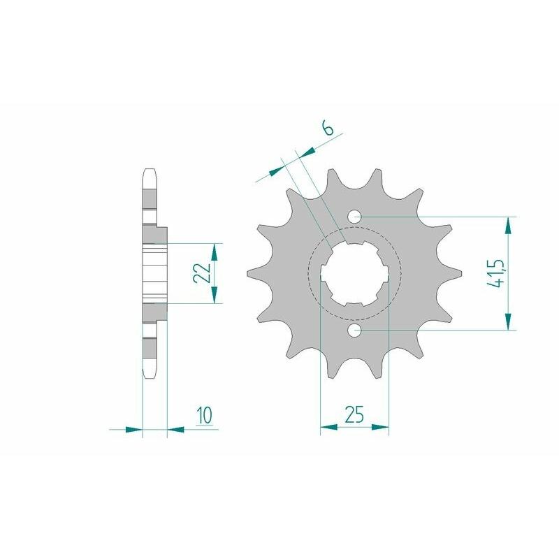 Pignon AFAM acier standard 20508 - 520 Pignon AFAM acier standard 20508 - 520