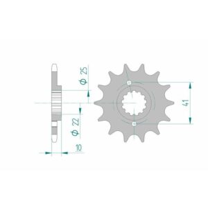Pignon AFAM acier standard 20509 - 520