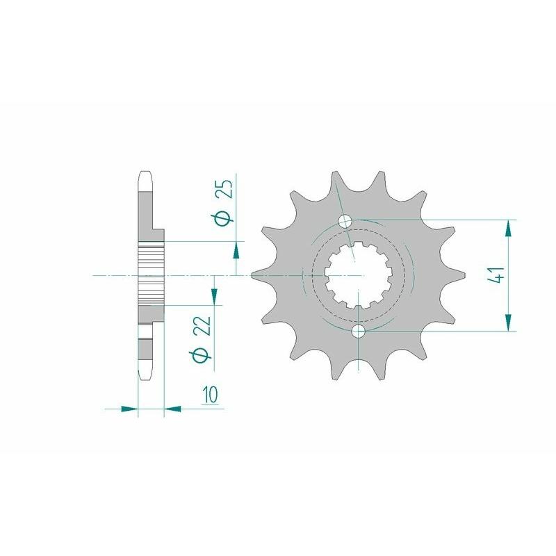 Pignon AFAM acier standard 20509 - 520 Pignon AFAM acier standard 20509 - 520