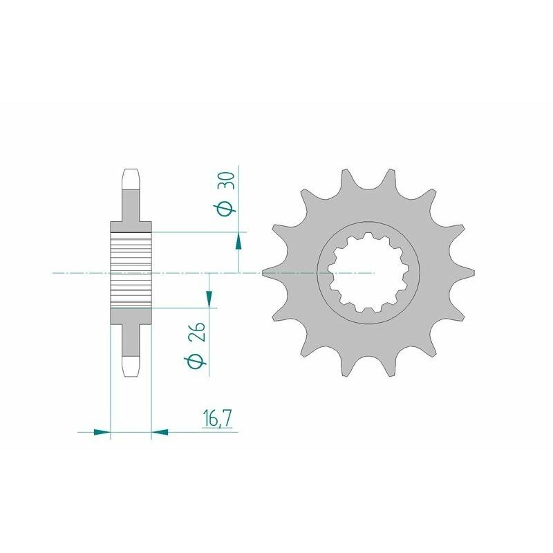Pignon AFAM acier standard 20612 - 525 Pignon AFAM acier standard 20612 - 525