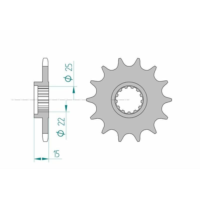 Pignon AFAM acier standard 24510 - 520 Pignon AFAM acier standard 24510 - 520