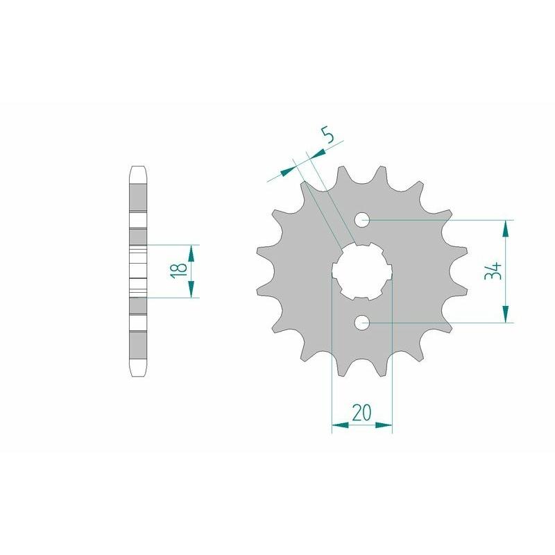 Pignon AFAM acier standard 26200 - 428 Pignon AFAM acier standard 26200 - 428