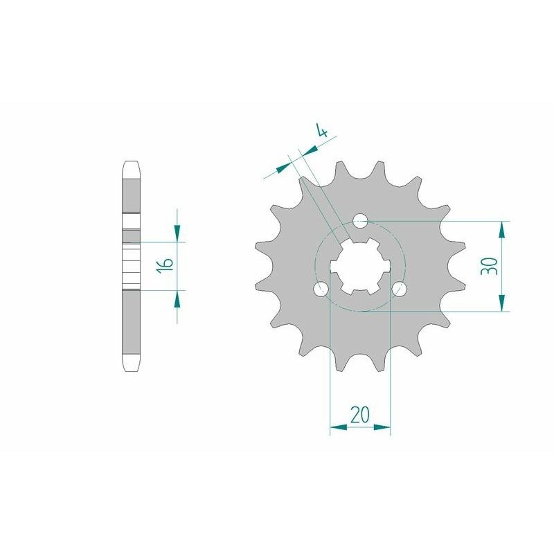 Pignon AFAM acier standard 33200 - 428 Pignon AFAM acier standard 33200 - 428