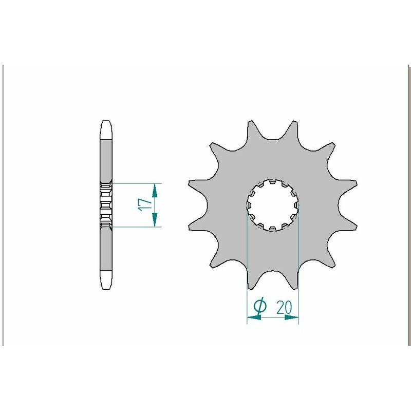 Pignon AFAM acier standard 40300 - 520 Pignon AFAM acier standard 40300 - 520