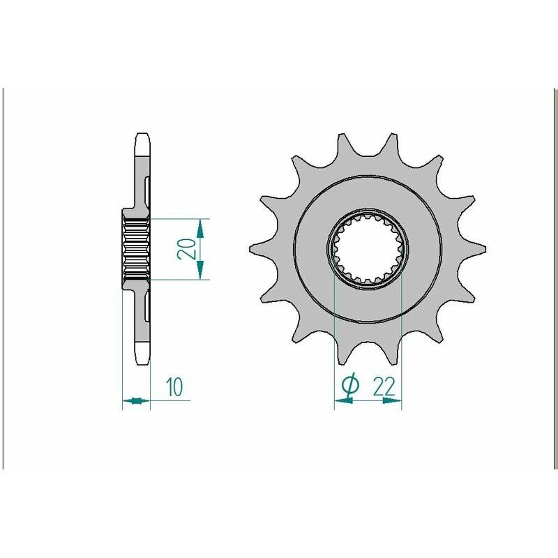 Pignon AFAM acier standard 43302 - 520 Pignon AFAM acier standard 43302 - 520