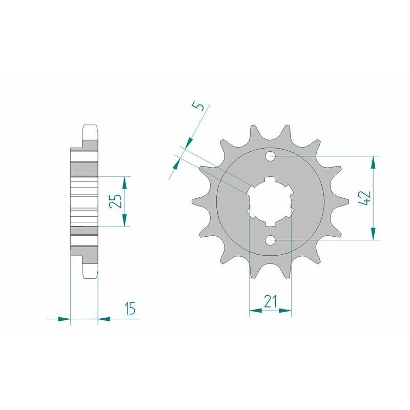 Pignon AFAM acier standard 52500 - 530 Pignon AFAM acier standard 52500 - 530