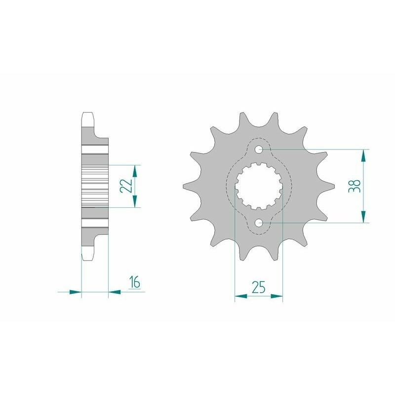Pignon AFAM acier standard 52608 - 525 Pignon AFAM acier standard 52608 - 525