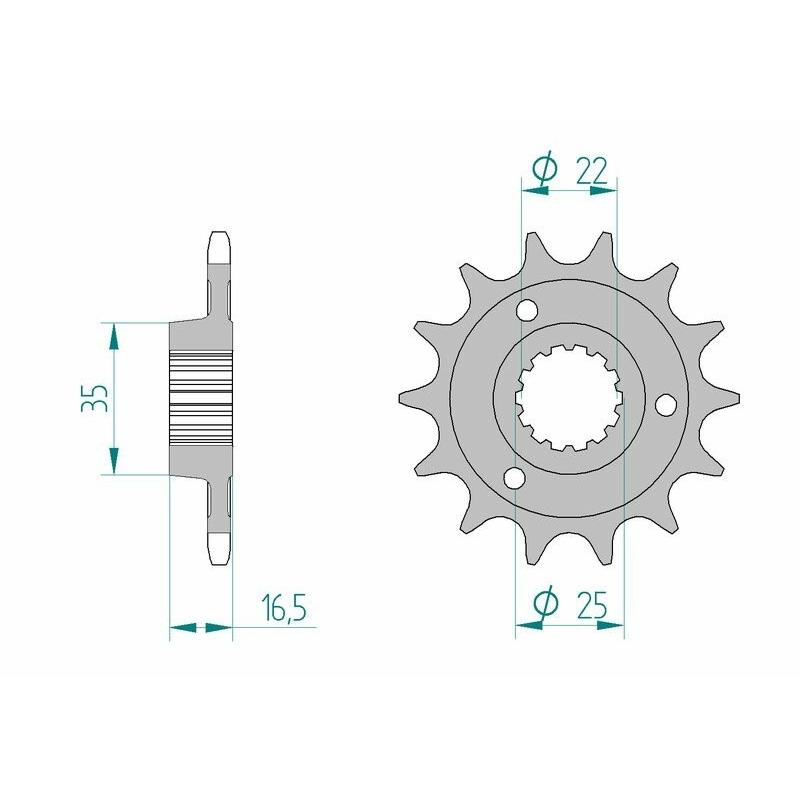 Pignon AFAM acier standard 52613 - 525 Pignon AFAM acier standard 52613 - 525