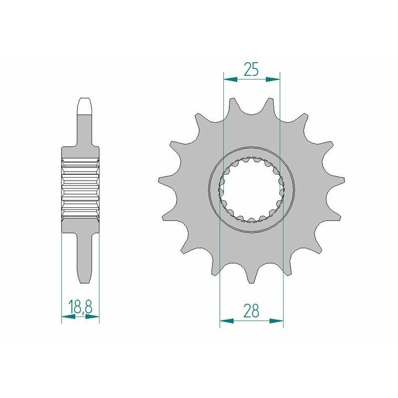 Pignon AFAM acier standard 61801 - 525 Pignon AFAM acier standard 61801 - 525