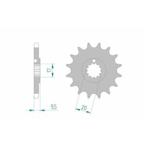 Pignon AFAM acier anti-boue 94202 - 428