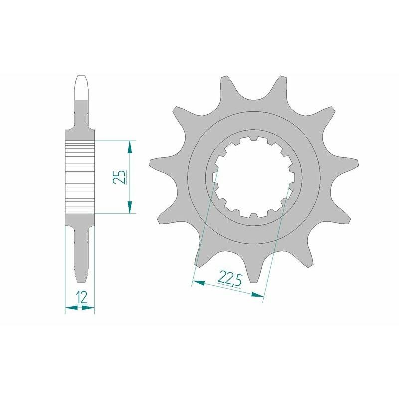 Pignon AFAM acier standard 97200 - 520 Pignon AFAM acier standard 97200 - 520