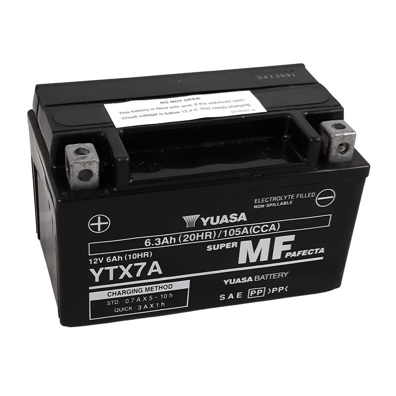 Batterie YUASA W/C sans entretien activée usine - YTX7A FA Batterie YUASA W/C sans entretien activ������e usine - YTX7A FA