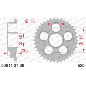 Couronne AFAM acier standard 50611 - 520