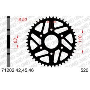 Couronne AFAM acier standard 71202 - 520