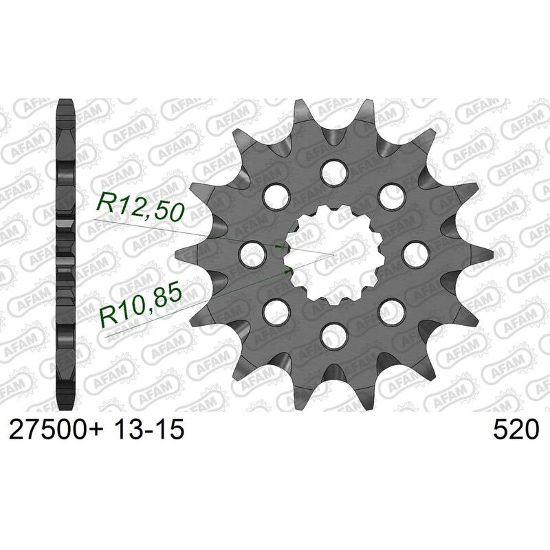 Pignon AFAM acier anti-boue 27500 - 520 Pignon AFAM acier anti-boue 27500 - 520