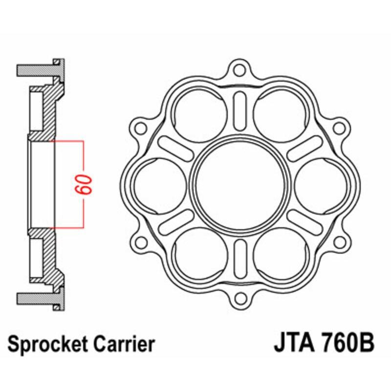 Support de couronne JT SPROCKETS - 6 Silentbloc Ducati Support de couronne JT SPROCKETS - 6 Silentbloc Ducati
