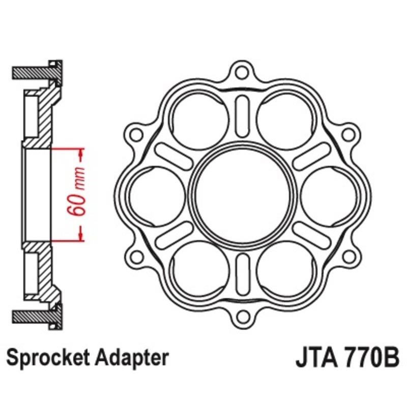 Support de couronne JT SPROCKETS - 6 Silentbloc Ducati Panigale/Monster Support de couronne JT SPROCKETS - 6 Silentbloc Ducati Panigale/Monster