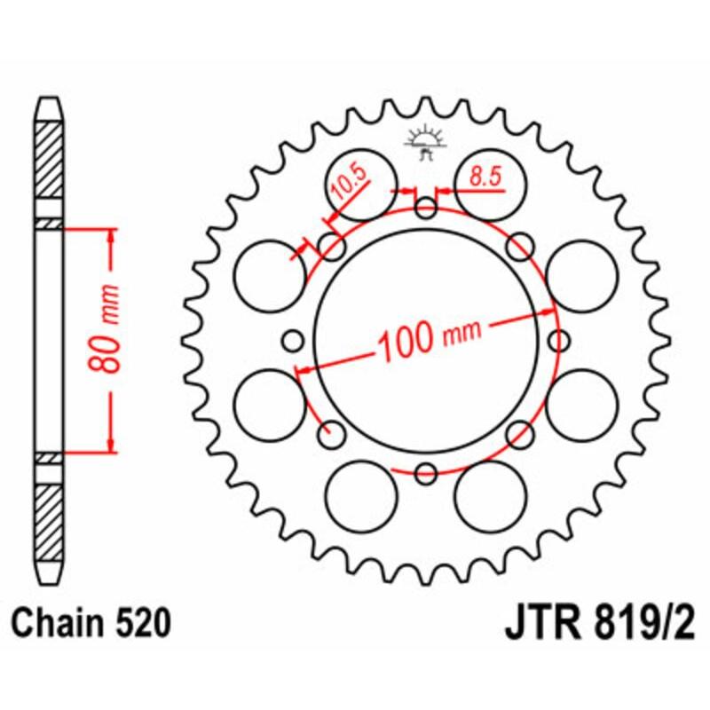 Couronne JT SPROCKETS acier standard - 520 Couronne JT SPROCKETS acier standard - 520
