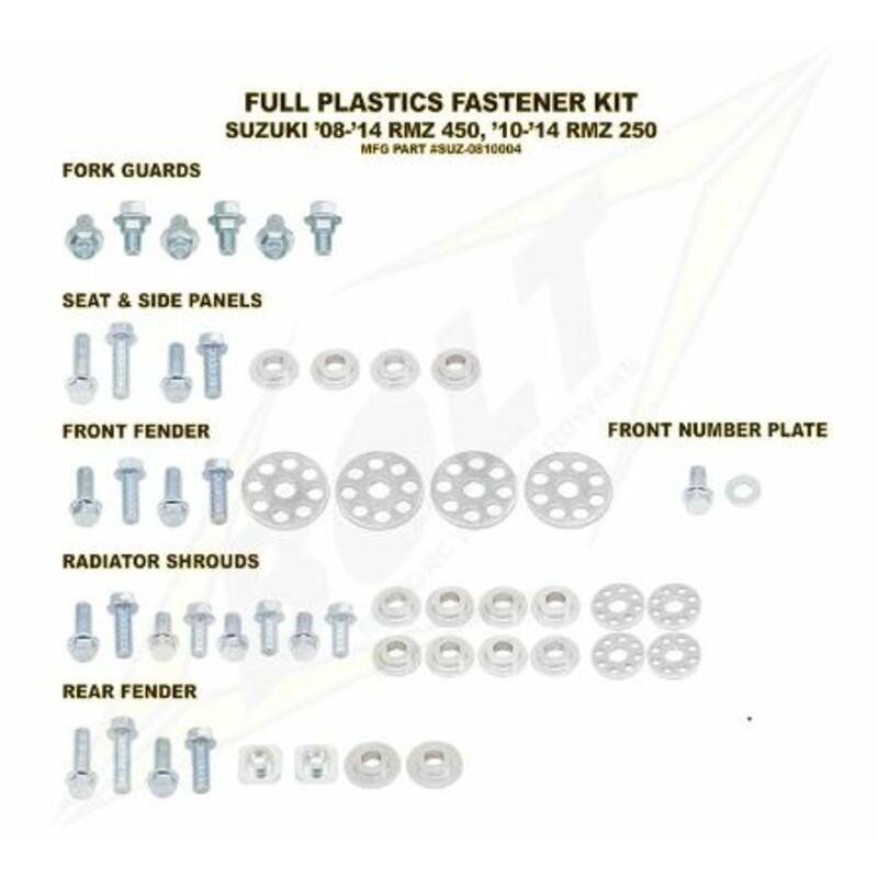 Kit vis complet de plastiques Bolt Suzuki RM-Z450/250 Kit vis complet de plastiques Bolt Suzuki RM-Z450/250