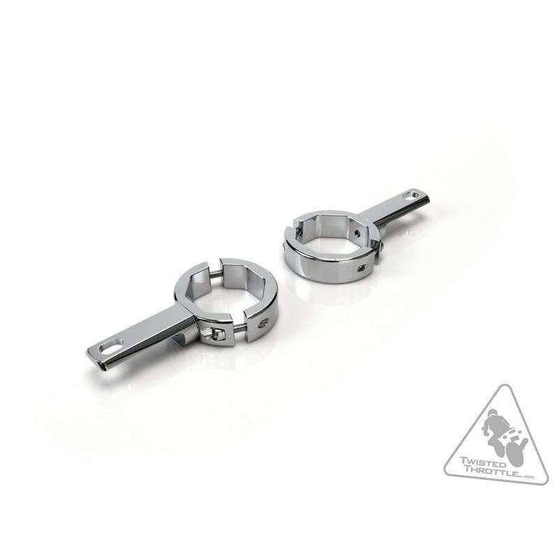 Support éclairage DENALI tubes de fourche Ø39-49mm chrome Support éclairage DENALI tubes de fourche Ø39-49mm chrome