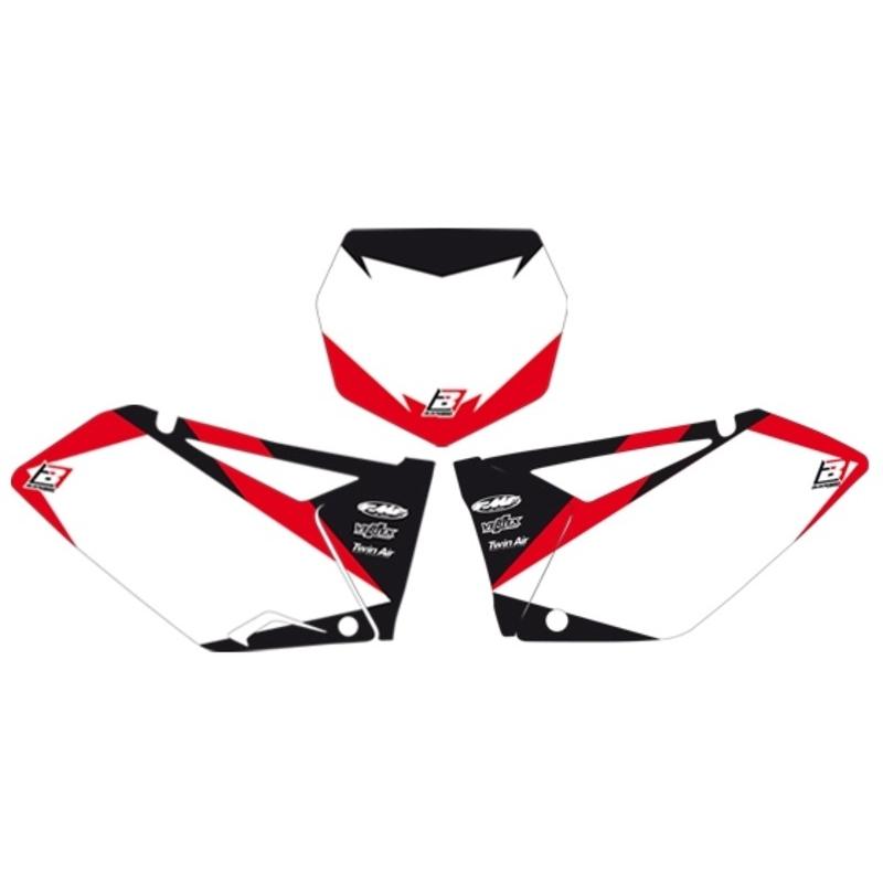Fonds de plaque BLACKBIRD Graphic blanc Suzuki RM125/250 Fonds de plaque BLACKBIRD Graphic blanc Suzuki RM125/250