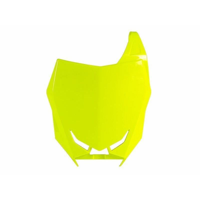 Plaque numéro frontale RACETECH jaune fluo Suzuki RM-Z450 Plaque numéro frontale RACETECH jaune fluo Suzuki RM-Z450