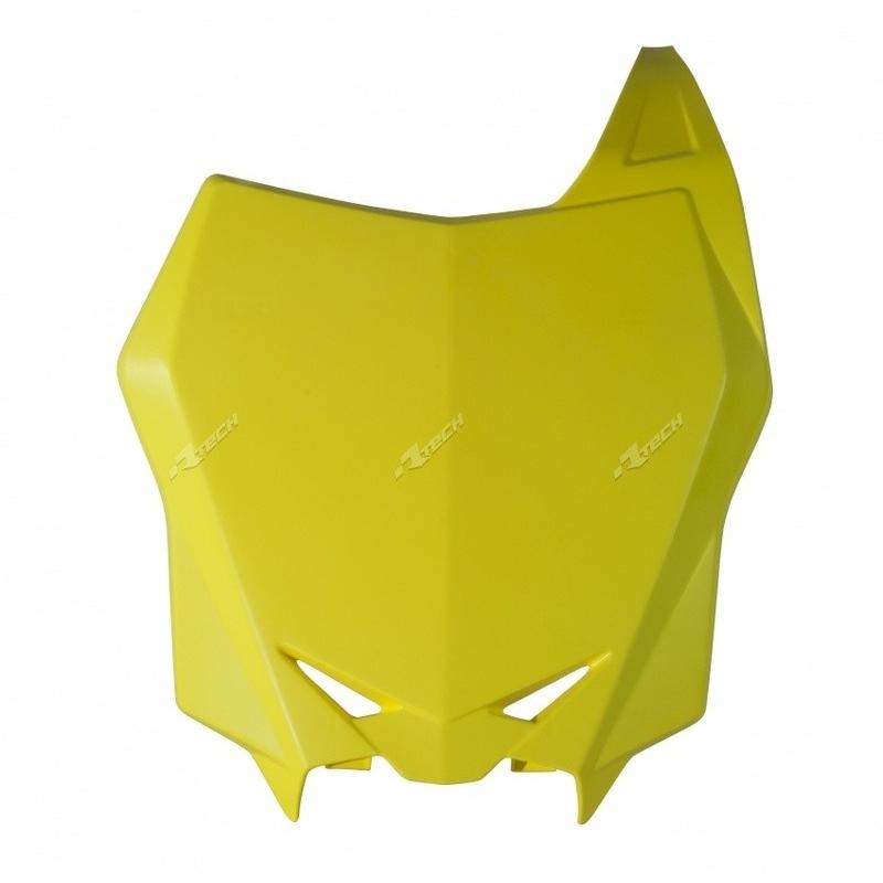 Plaque numéro frontale RACETECH Factory jaune Suzuki RM-Z250/450 Plaque numéro frontale RACETECH Factory jaune Suzuki RM-Z250/450