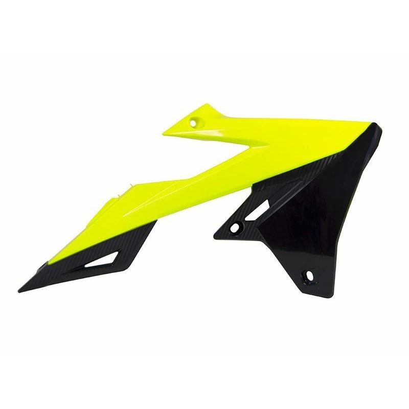 Ouïes de radiateur RACETECH jaune fluo/noir Suzuki RM-Z450 Ouïes de radiateur RACETECH jaune fluo/noir Suzuki RM-Z450