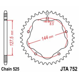 Couronne JT SPROCKETS aluminium Ultra-Light 752 - 525 - Nécessite un porte couronne JT SPROCKETS