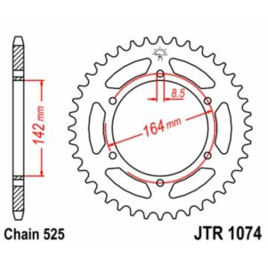 Couronne JT SPROCKETS acier standard 1074 - 525